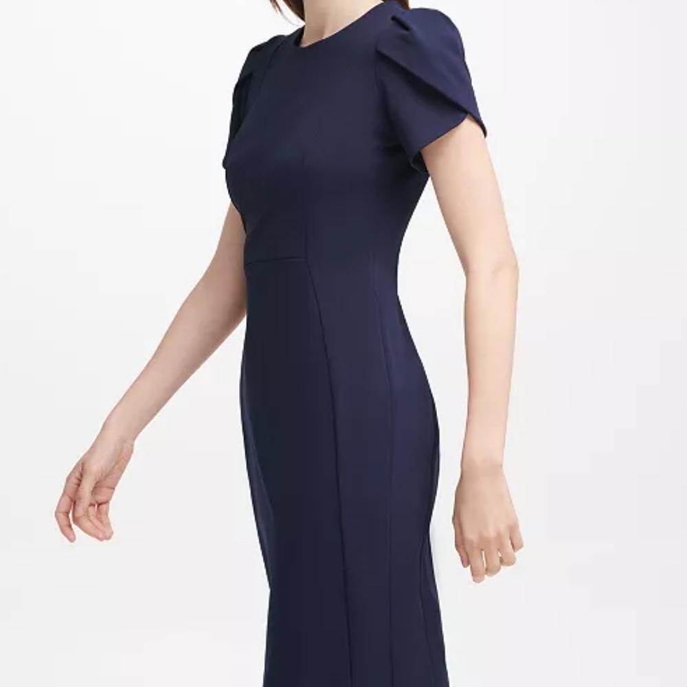 NWOT Calvin Klein Tulip-Sleeve Sheath Knee-length Dress